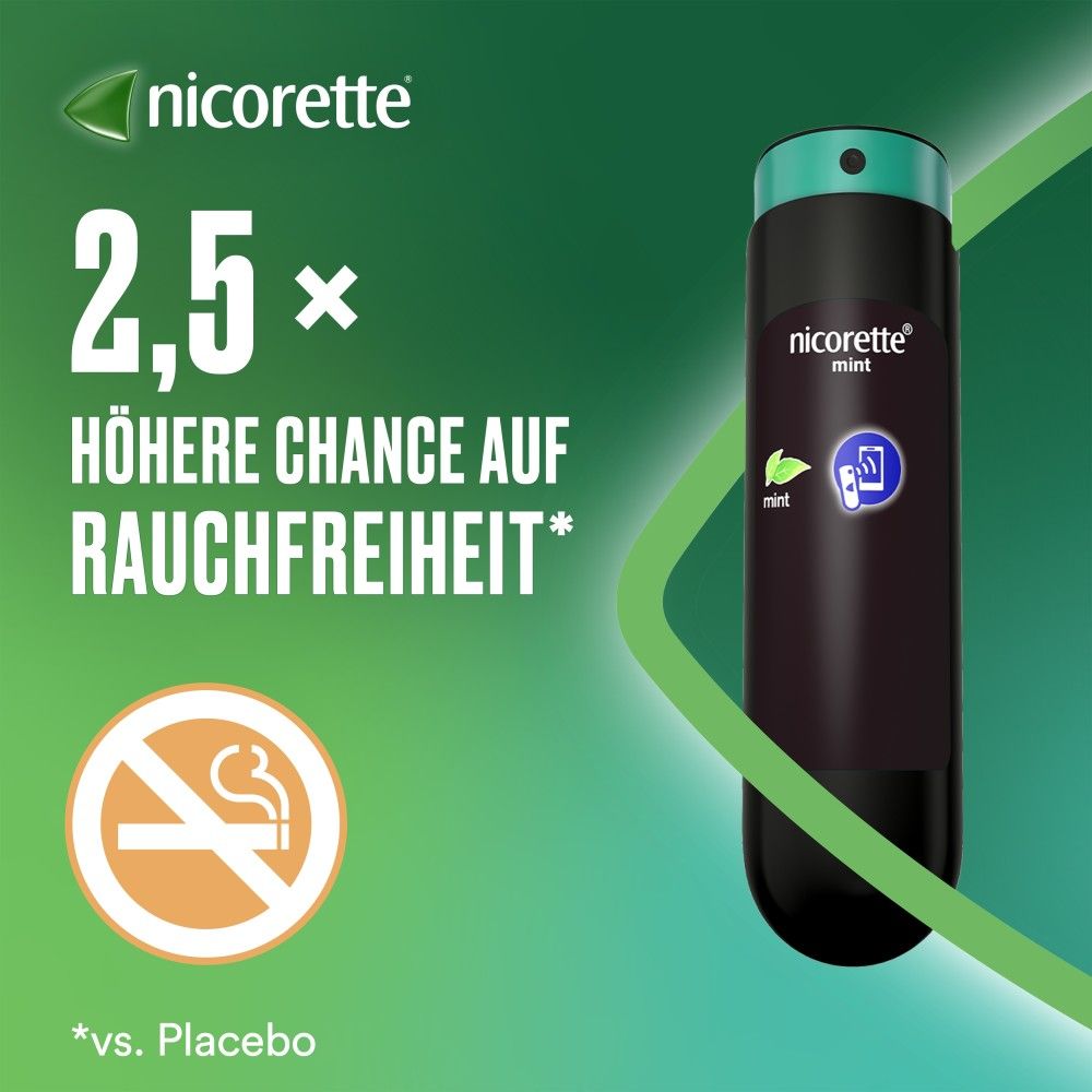 nicorette fruit & mint Spray mit Nikotin, Verbindung mit Tracking-App mögl.