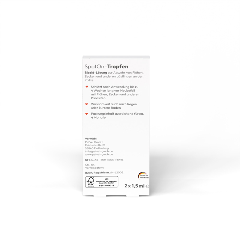 PHA Spot-on Tropfen für Katzen 2X1.5 ml Tropfen
