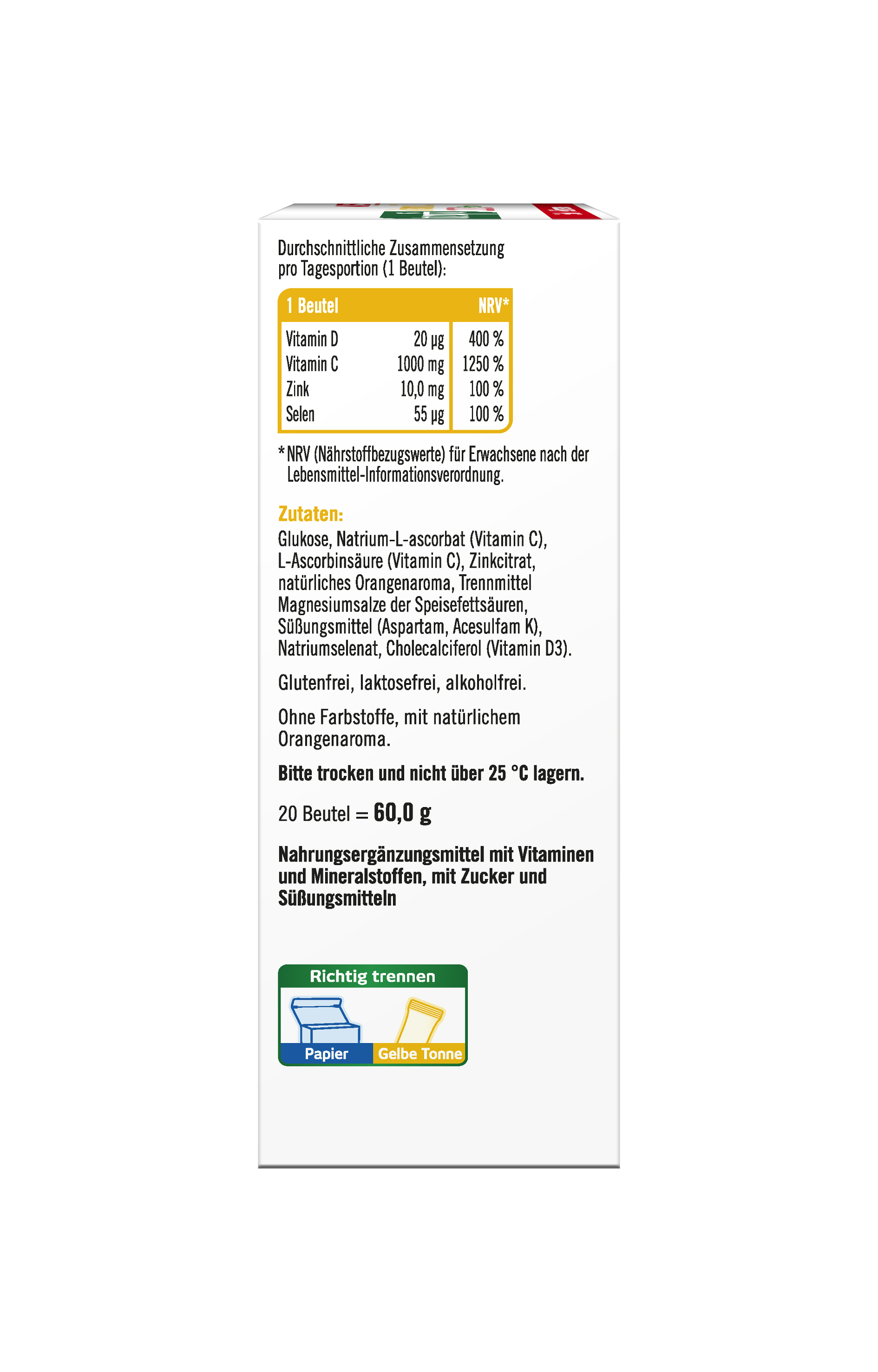 taxofit DIREKT Vitamin C 1000 + Zink + D3 20 St Granulat