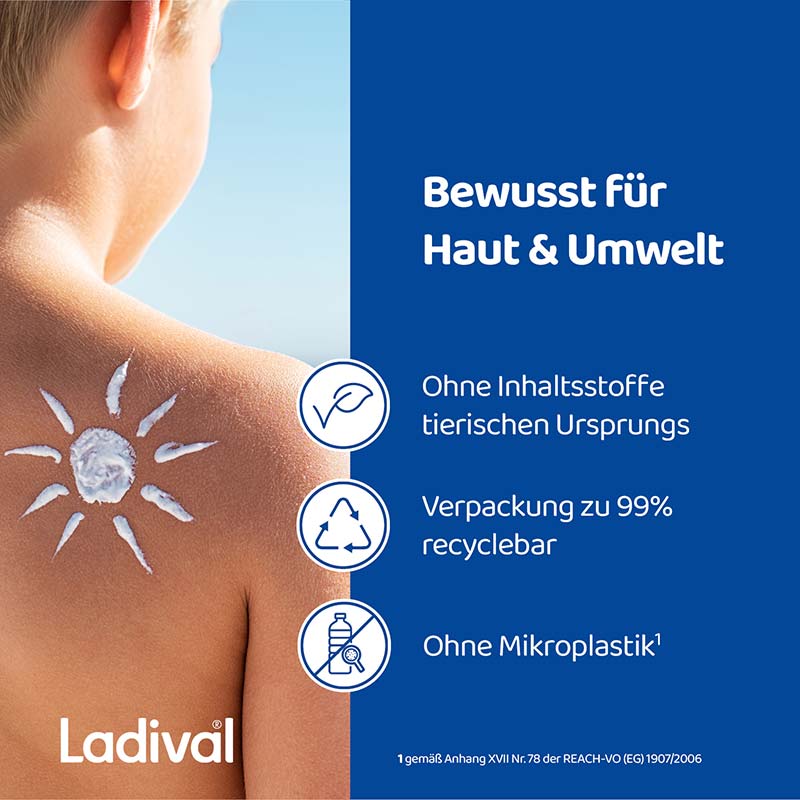 Ladival Allergische Kinderhaut Sonnenschutz-Gel LSF 50+: Sonnencreme für allergische Kinder- und Babyhaut mit Neigung zu Sonnenallergie ab 6 Monaten, pflegend, wasserfest, 200ml
