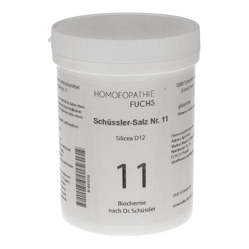 HOMOEOPATHIEFUCHS Schüssler-Salz Nummer 11 Silicea D12 Biochemie 1000 St Tabletten
