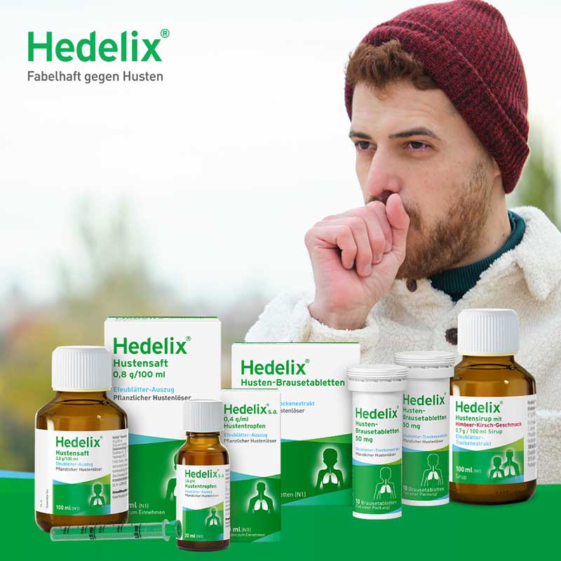 Hedelix Hustensirup mit Himbeer-Kirsch-Geschmack 100 ml Sirup