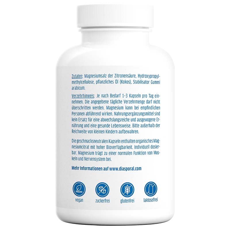 MAGNESIUM Diasporal Magnesium Citrat pure 90 St Kapseln