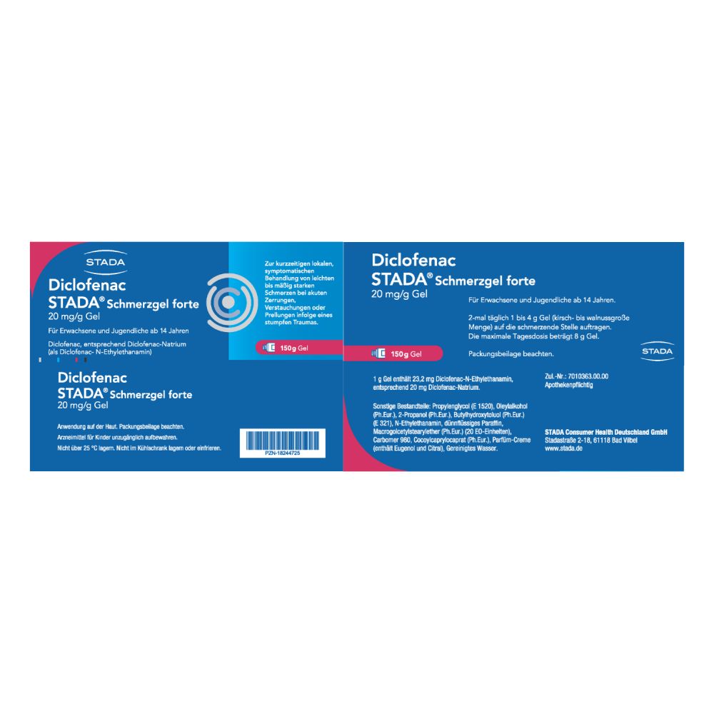 Diclofenac STADA Schmerzgel forte 20 mg/g  150 g Gel