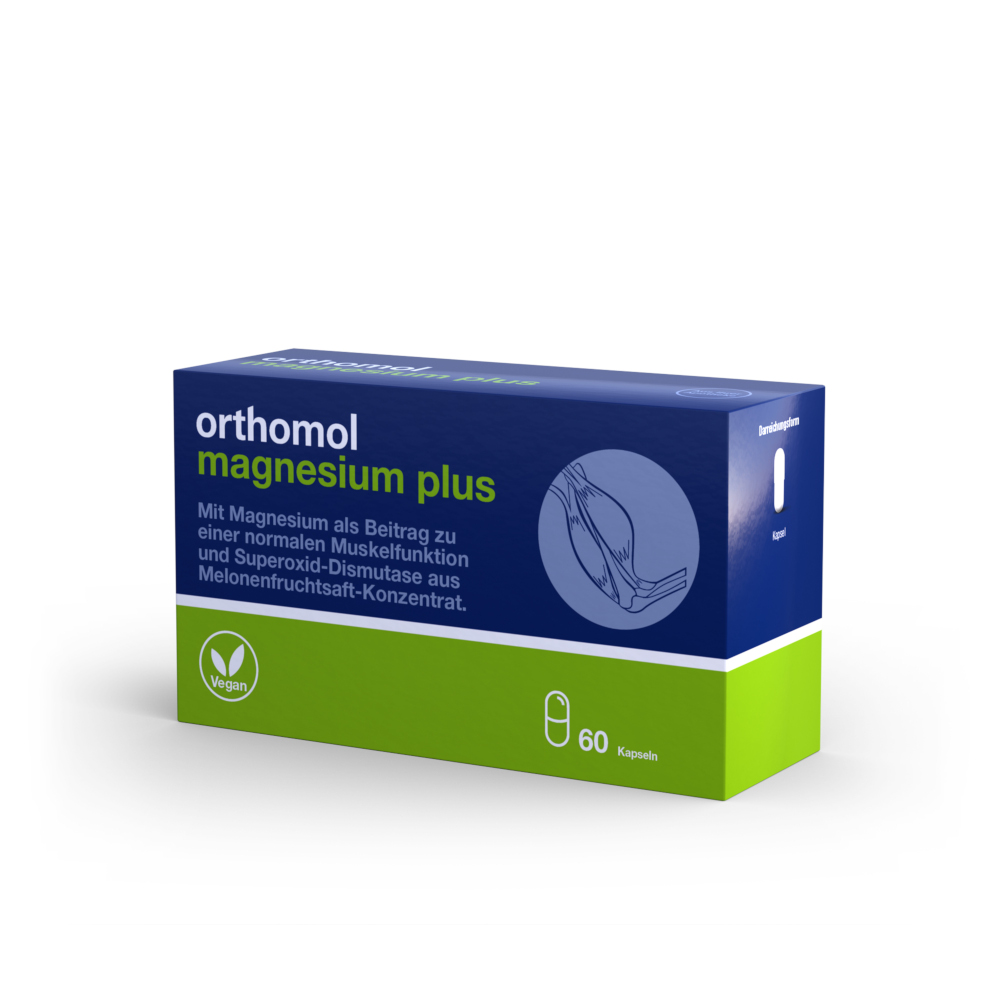 orthomol magnesium plus - mit 150 mg Magnesium und Superoxid-Dismutase aus Melonenfruchtsaft-Konzentrat - Kapseln