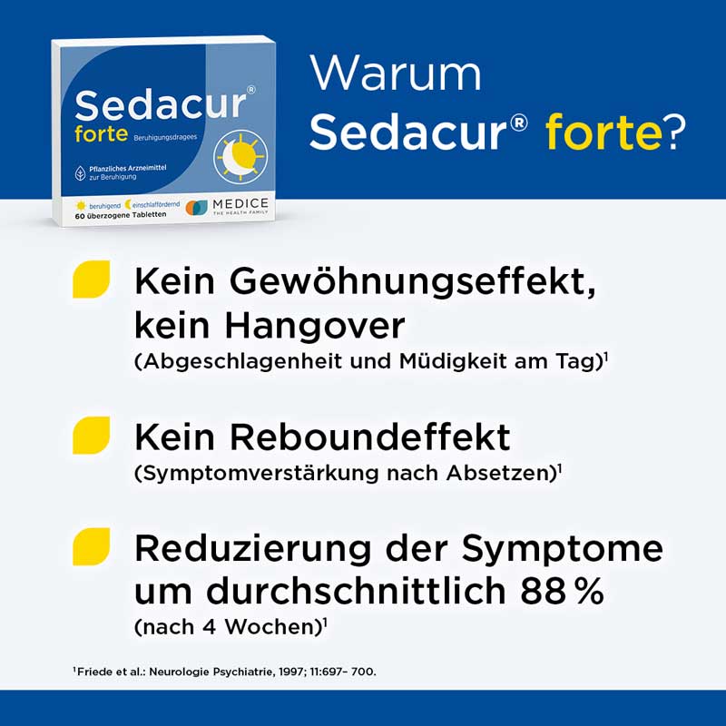 Sedacur forte bei Einschlafstörungen & Unruhezuständen 60 St Überzogene Tabletten