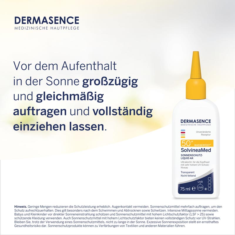 DERMASENCE SolvineaMed SONNENSCHUTZ-LIQUID AK LSF 50+ 75 ml Tonikum