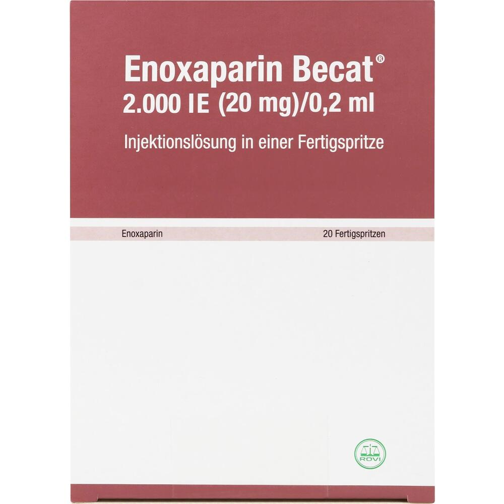 Enoxaparin Becat 2. 000 IE 20 St Injektionslösung in einer Fertigspritze