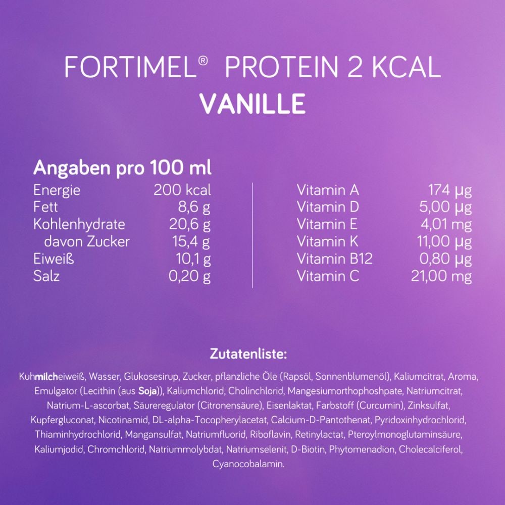 Fortimel Protein 2 kcal Vanille 4X200 ml Flüssigkeit