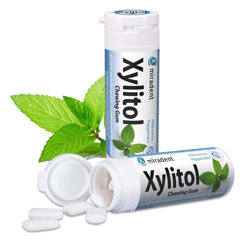 miradent Xylitol Chewing Gum Pfefferminz 30 St Kaugummi