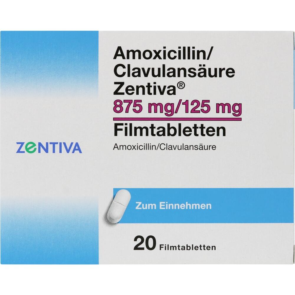 Amoxicillin/Clavulansäure Zentiva 875mg/125mg 20 St Filmtabletten