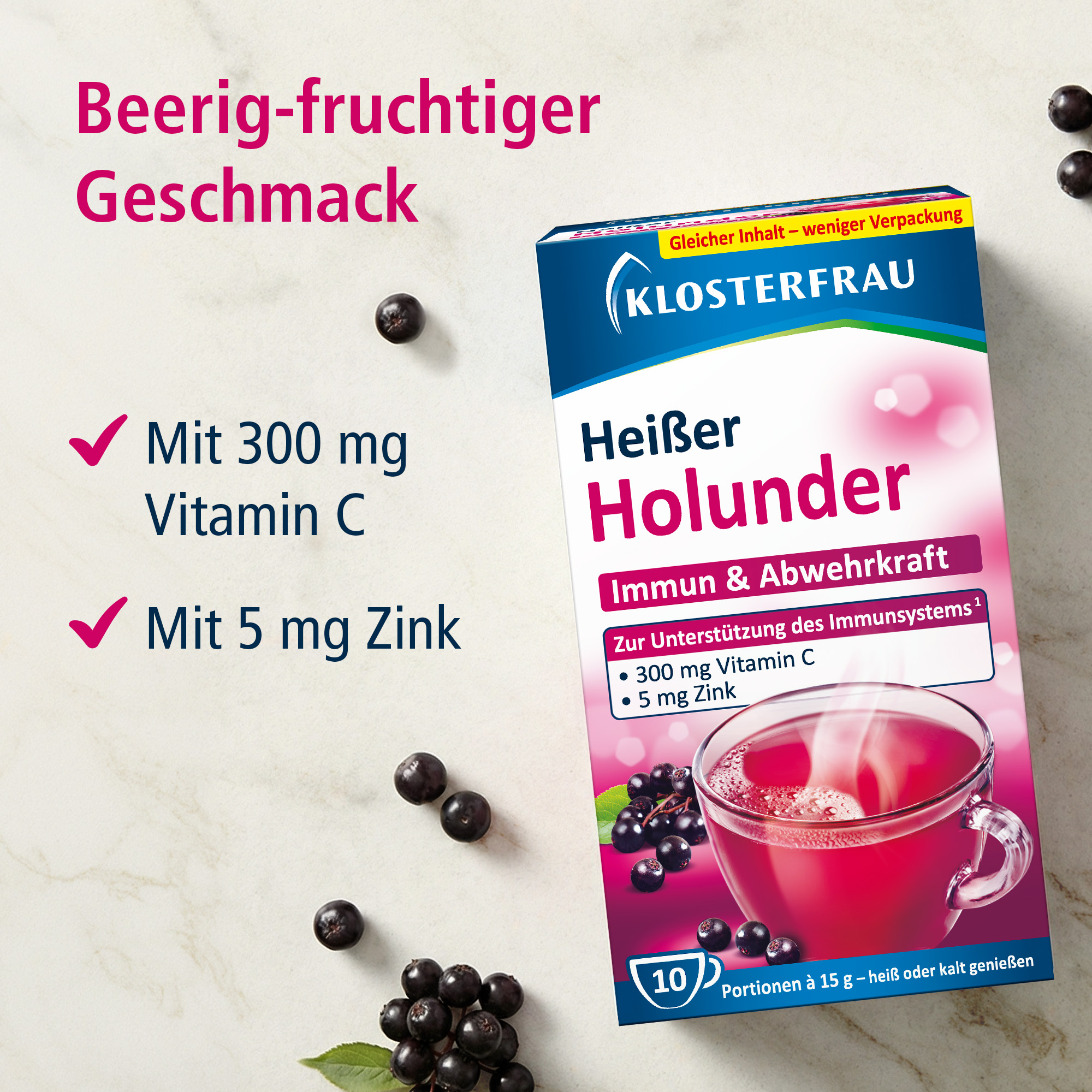KLOSTERFRAU Broncholind Heißer Holunder Granulat 10X15 g Granulat