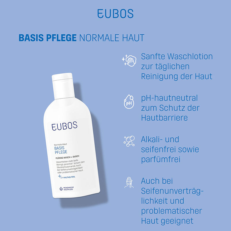 EUBOS BASIS PFLEGE WASCH + DUSCH 200 ml Flüssigkeit