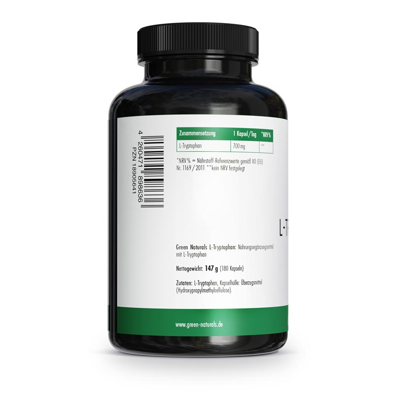 Green Naturals L-Tryptophan 700 mg hochdosiert vegan 180 St Kapseln