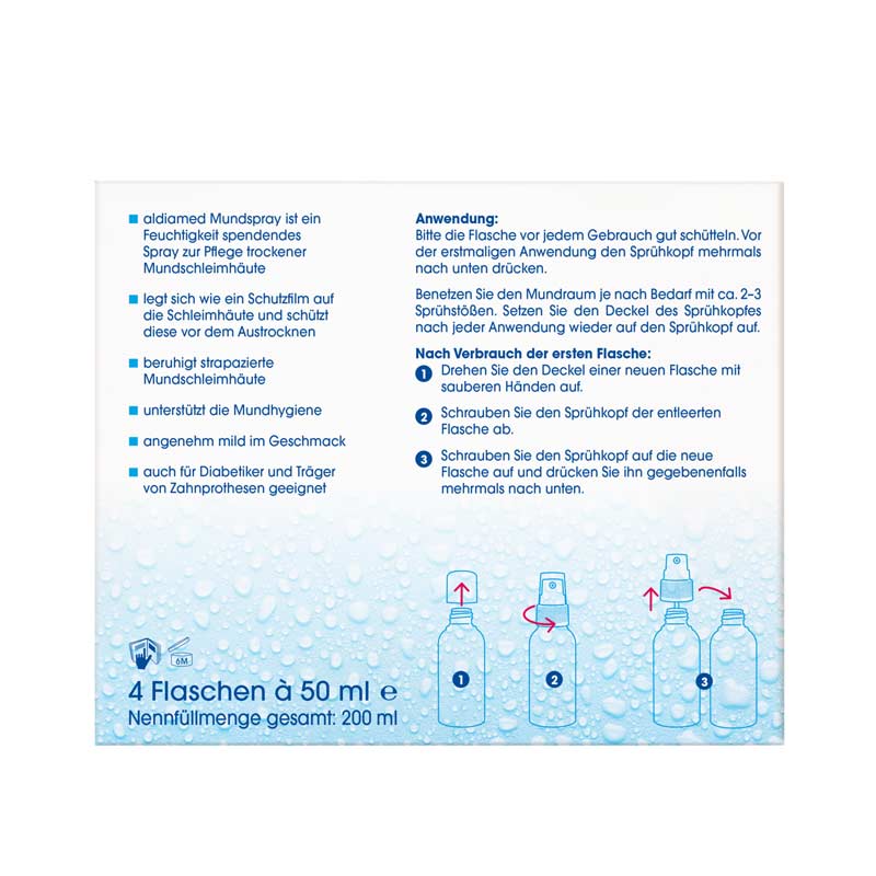 aldiamed Mundspray Speichelergänzung 4X50 ml Spray