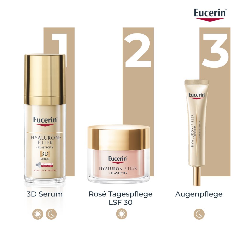 Eucerin HYALURON FILLER + ELASTICITY ROSÉ Tag LSF 30 Nachfüllpack 50 ml Creme