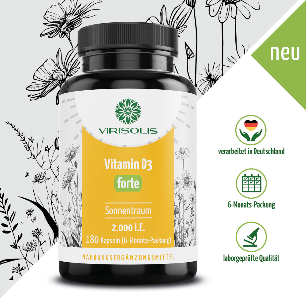VIRISOLIS Vitamin D3 forte Sonnentraum 2000 I.E. 180 St Kapseln