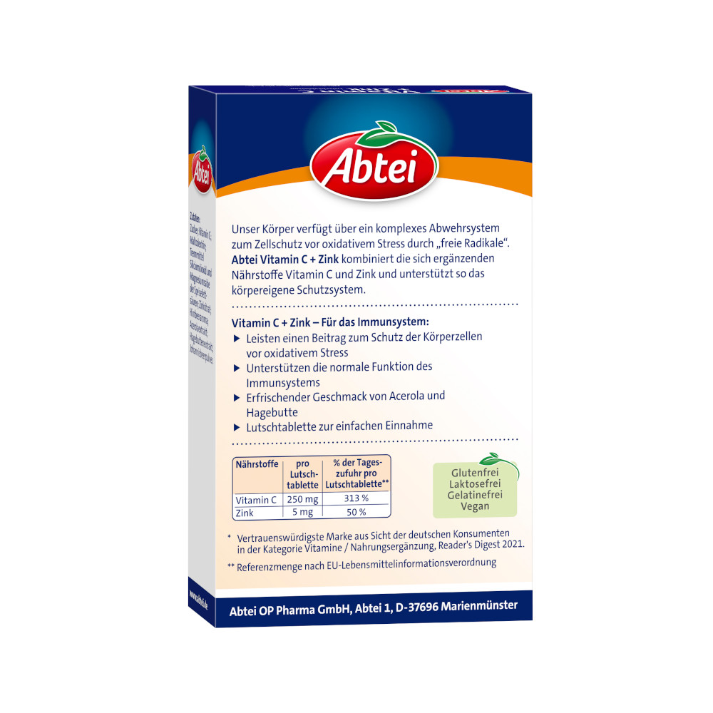 Abtei Vitamin C + Zink  30 St Lutschtabletten