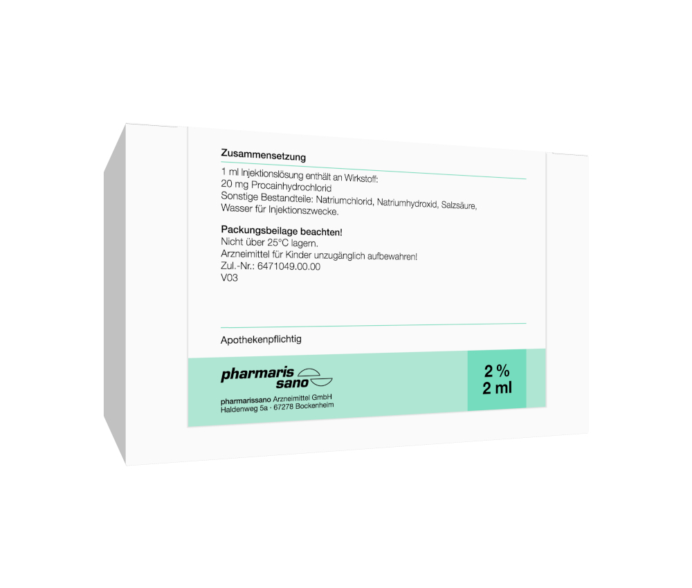 Procain pharmarissano 2 % Ampulle 2 ml 50X2 ml Injektionslösung