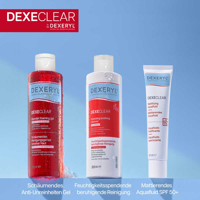 DEXERYL DEXECLEAR schäumendes Reinigungsgel bei unreiner Haut 200 ml Gel
