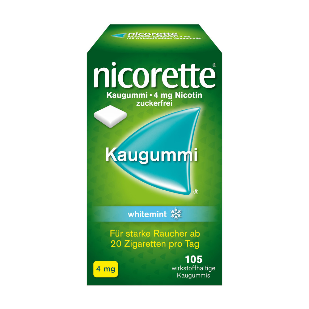 nicorette 4 mg Nikotinkaugummi whitemint für Raucher zum Aufhören