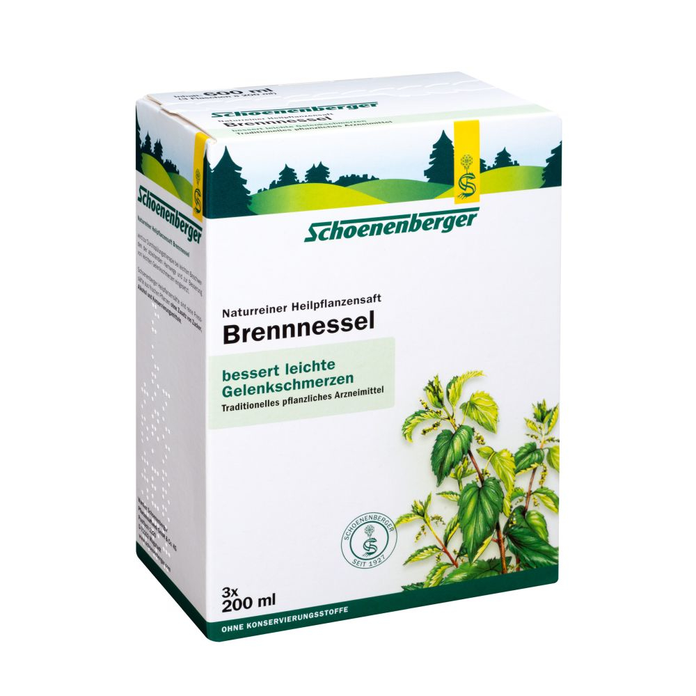 Schoenenberger Brennnessel Naturreiner Heilpflanzensaft 3X200 ml Saft