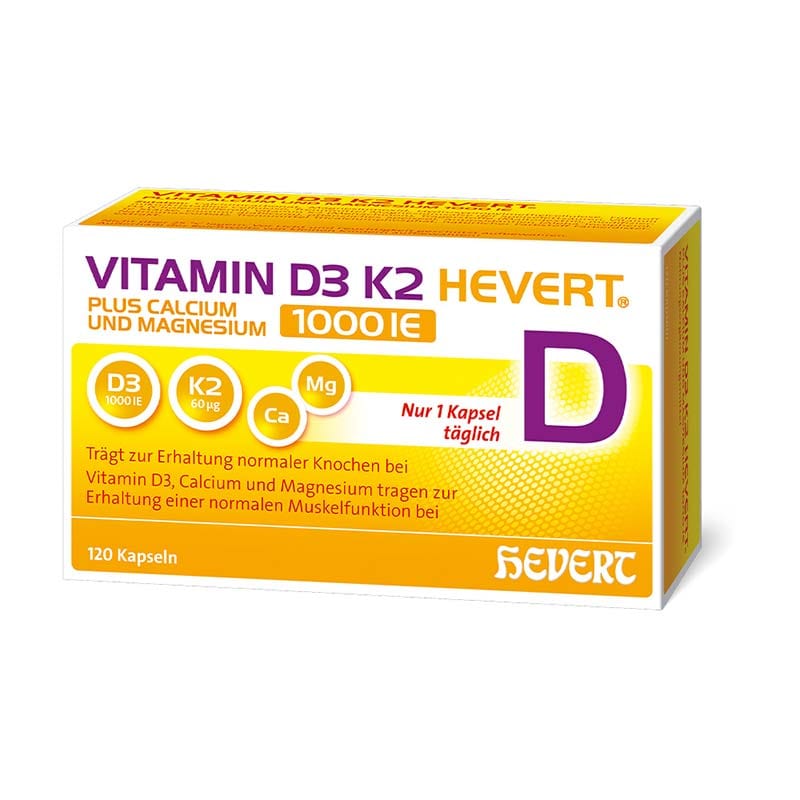 Vitamin D3 K2 HEVERT 1000 I.E. 120 St Kapseln