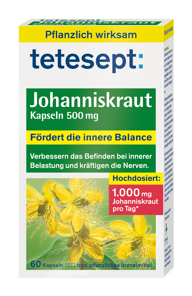 tetesept Johanniskraut Kapseln 500mg 60 St Hartkapseln