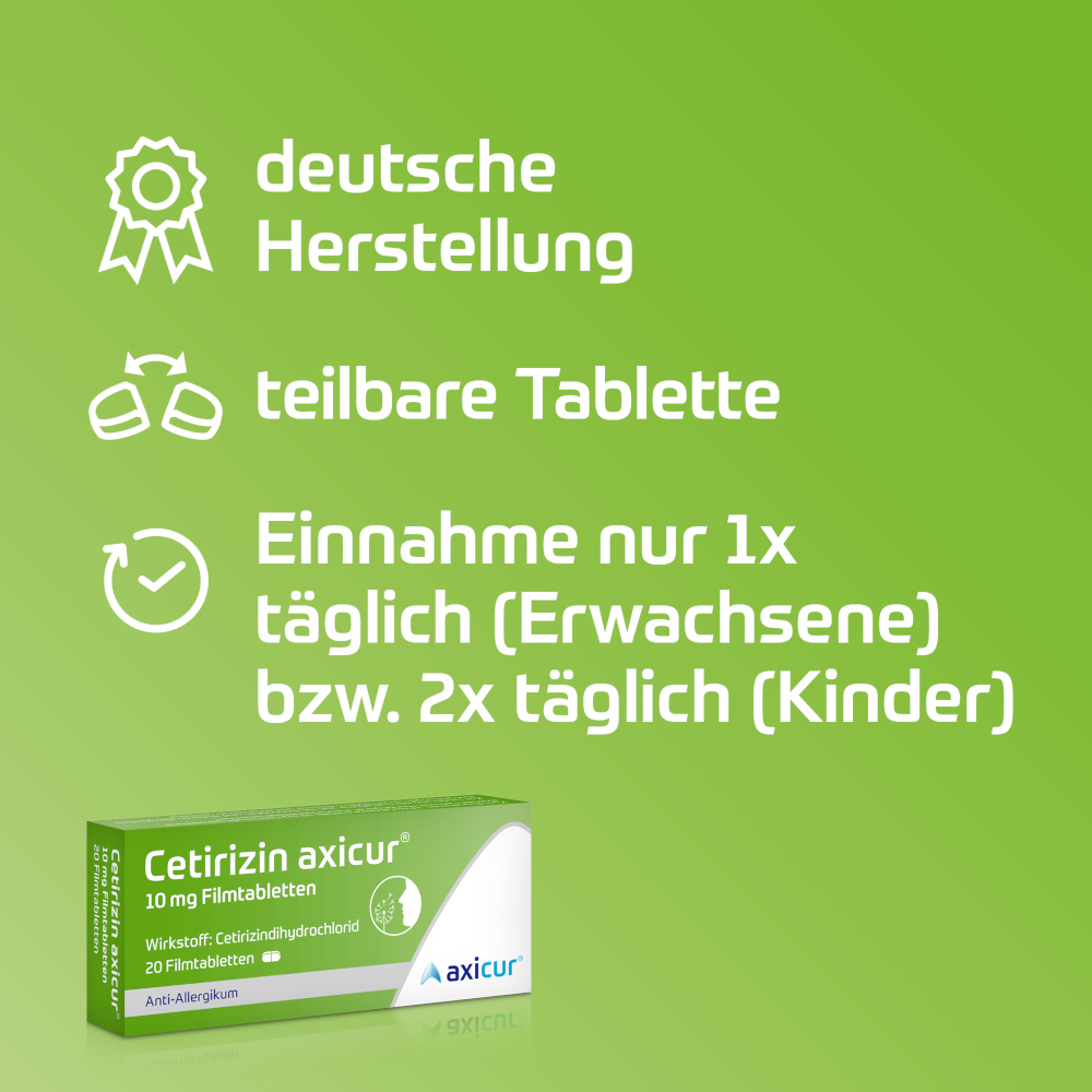 Cetirizin axicur 10 mg Filmtabletten 7 St Filmtabletten