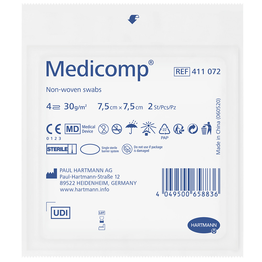 Medicomp Vlieskompressen 7,5 x 7,5 cm 25X2 St Kompressen