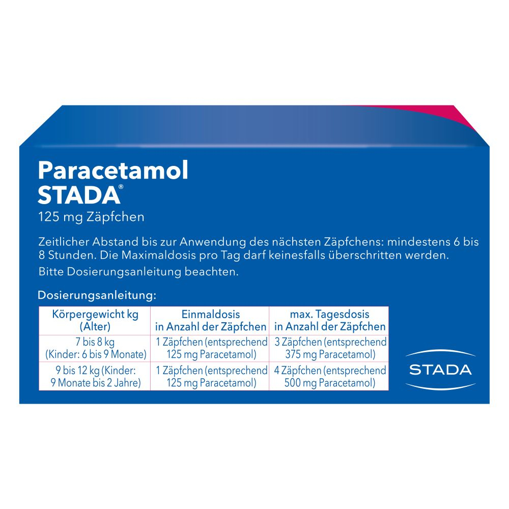 Paracetamol STADA 125mg 10 St Suppositorien