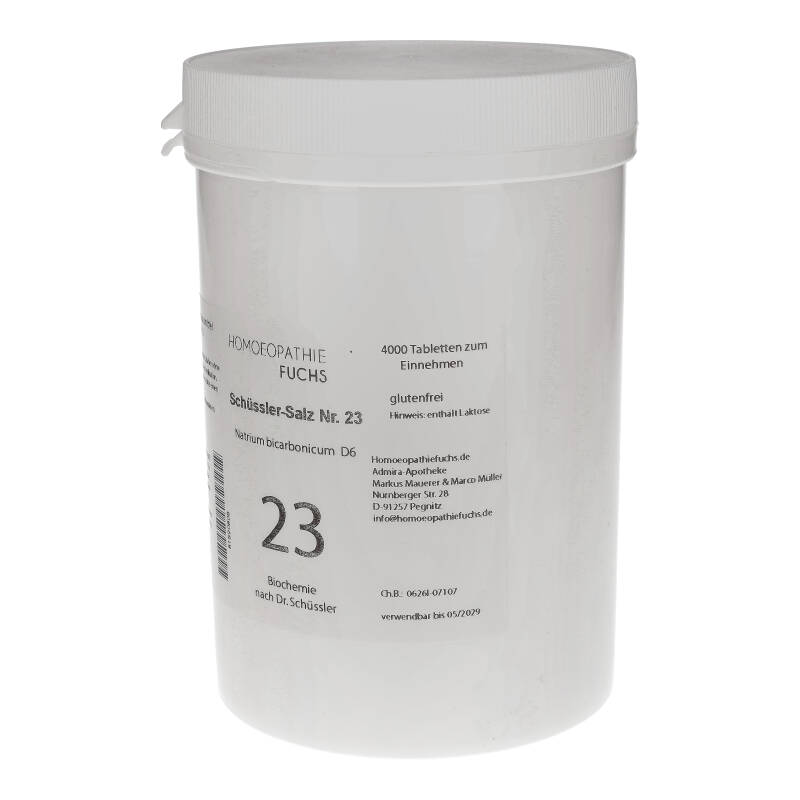 HOMOEOPATHIEFUCHS Schüssler-Salz Nummer 23 Natrium Bicarbonicum D6 Biochemie 4000 St Tabletten