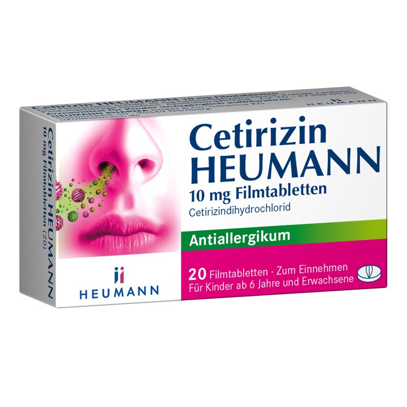Cetirizin HEUMANN 10mg 20 St Filmtabletten