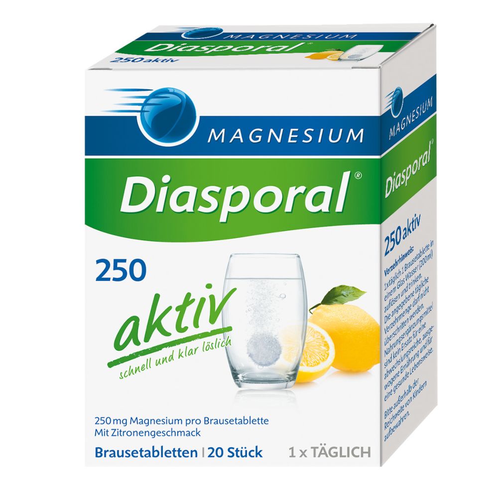 MAGNESIUM Diasporal 250 aktiv 20 St Brausetabletten