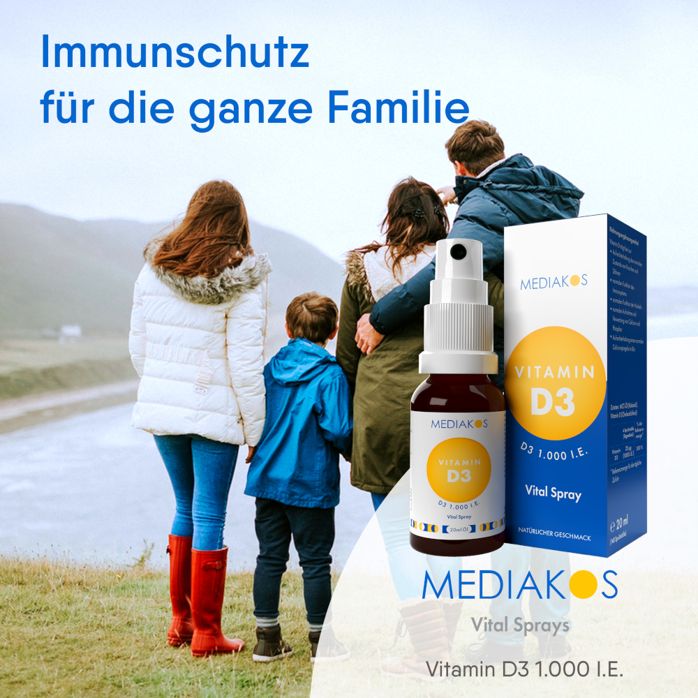 MEDIAKOS Vitamin D3 1000 IE Vital Spray 20 ml Spray