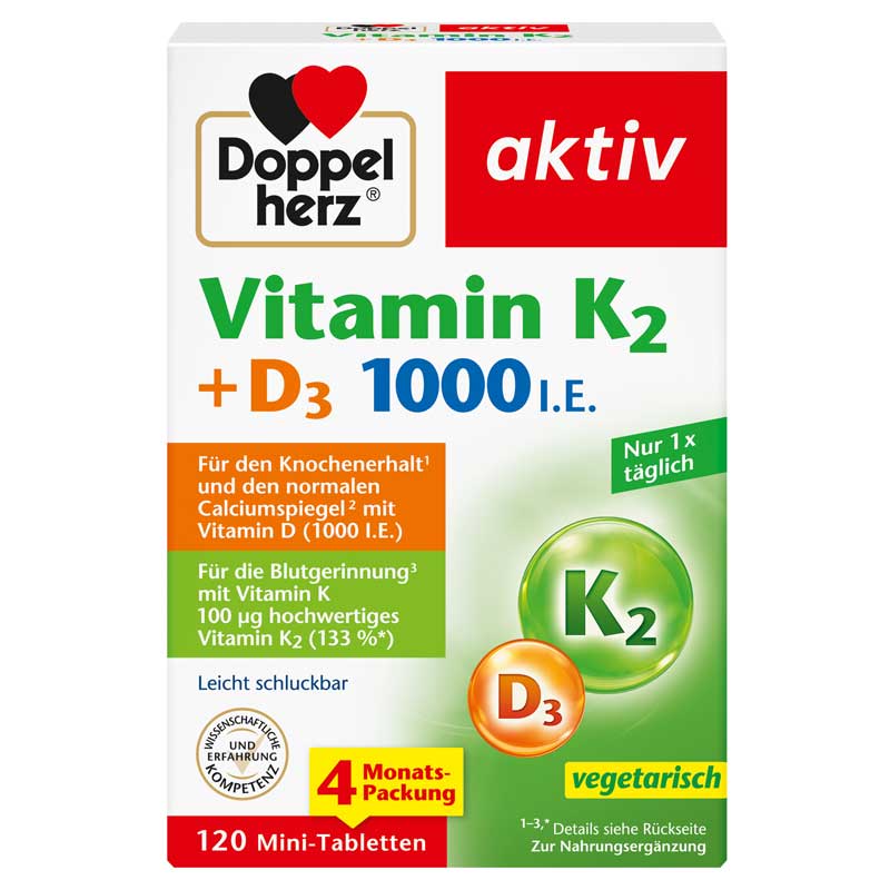Doppelherz aktiv Vitamin K2+D3 1000 I.E. 120 St Tabletten
