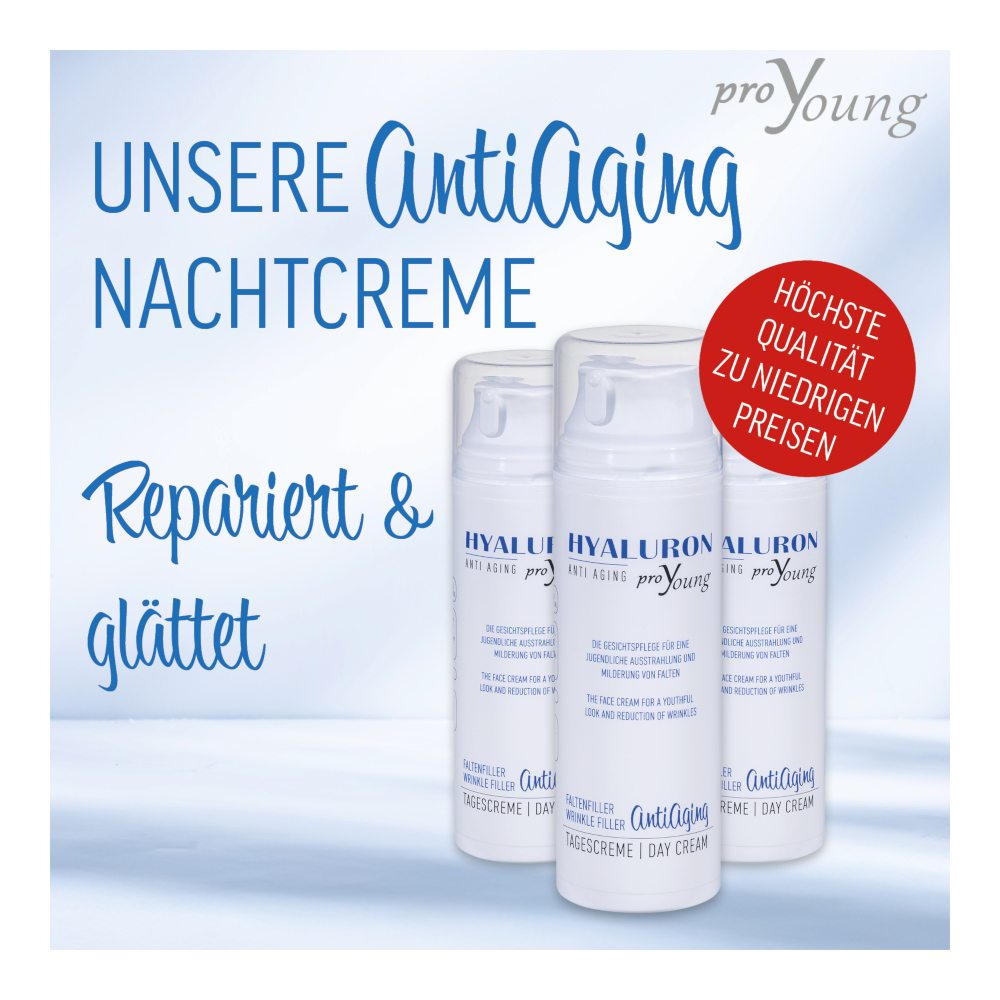 proYoung HYALURON ANTI AGING FALTENFILLER GESICHTSCREME 140 ml Creme