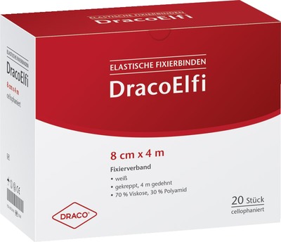 DracoElfi elastische Fixierbinde 8cm x 4m cellophaniert 1 St Binden