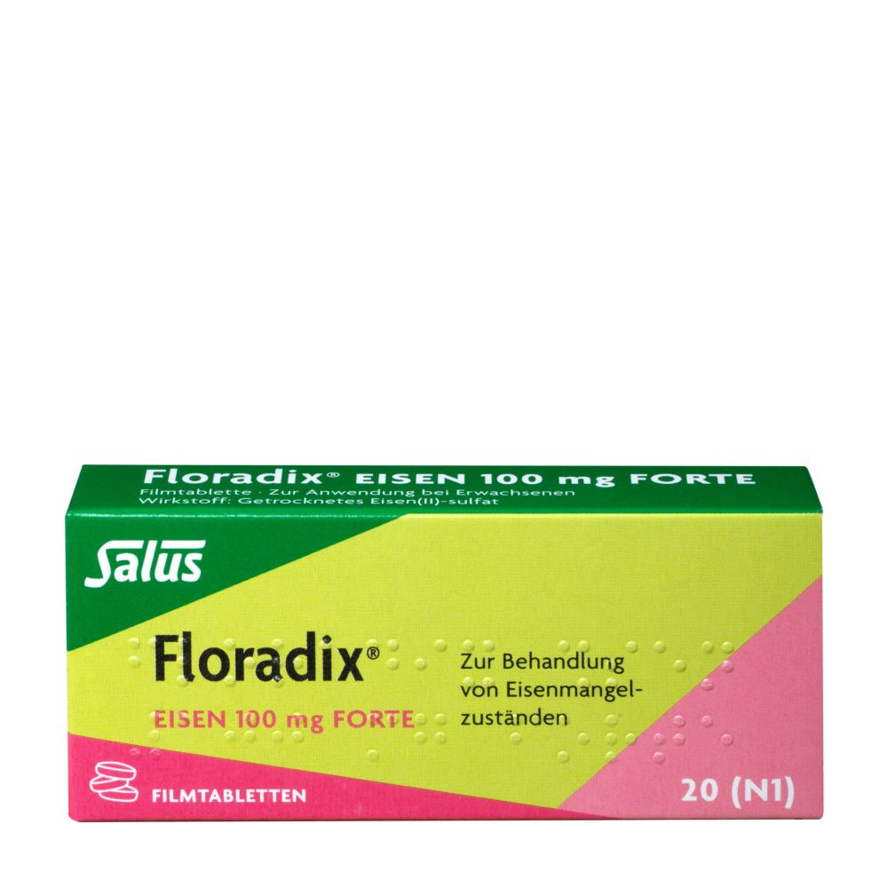 Floradix Eisen 100mg forte 20 St Filmtabletten