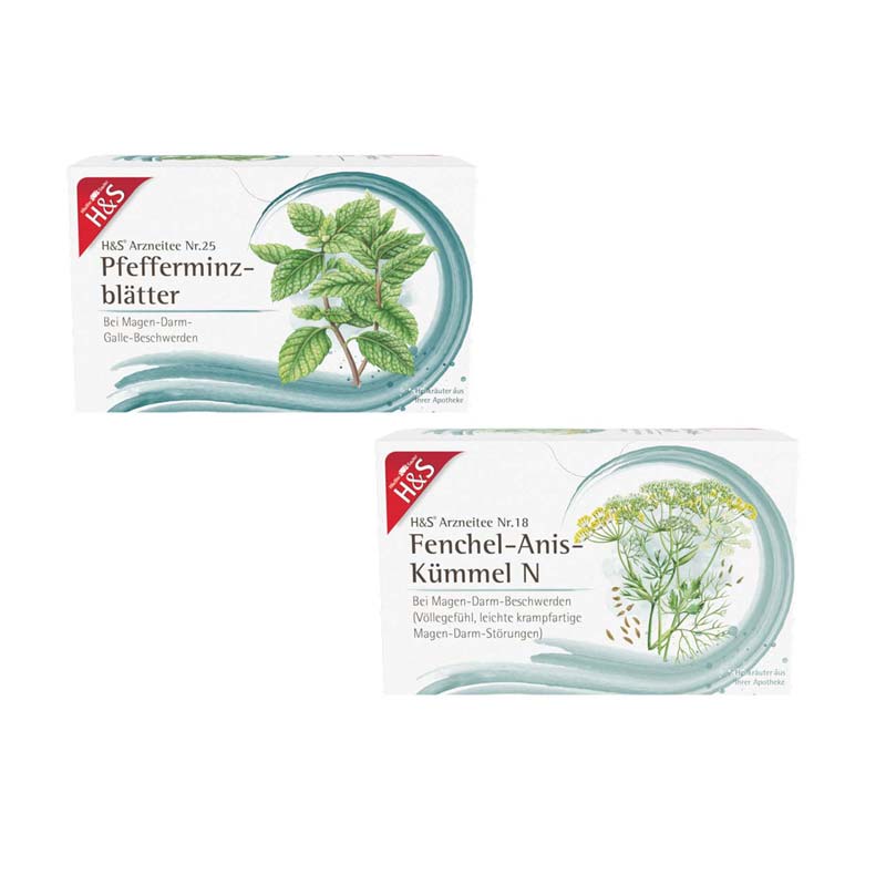H&S Fenchel-Anis-Kümmel Tee +Pfefferminzblätter Tee Set 1 Sparset