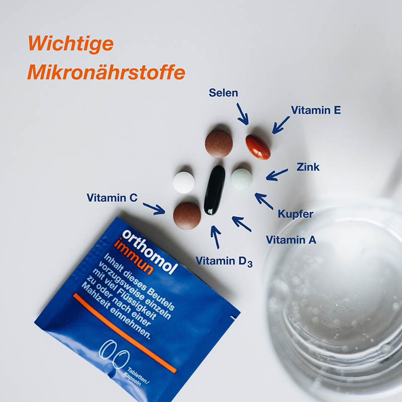orthomol mmun - Mikronährstoffe mit Vitamin C, Vitamin D und Zink - Tabletten/Kapseln