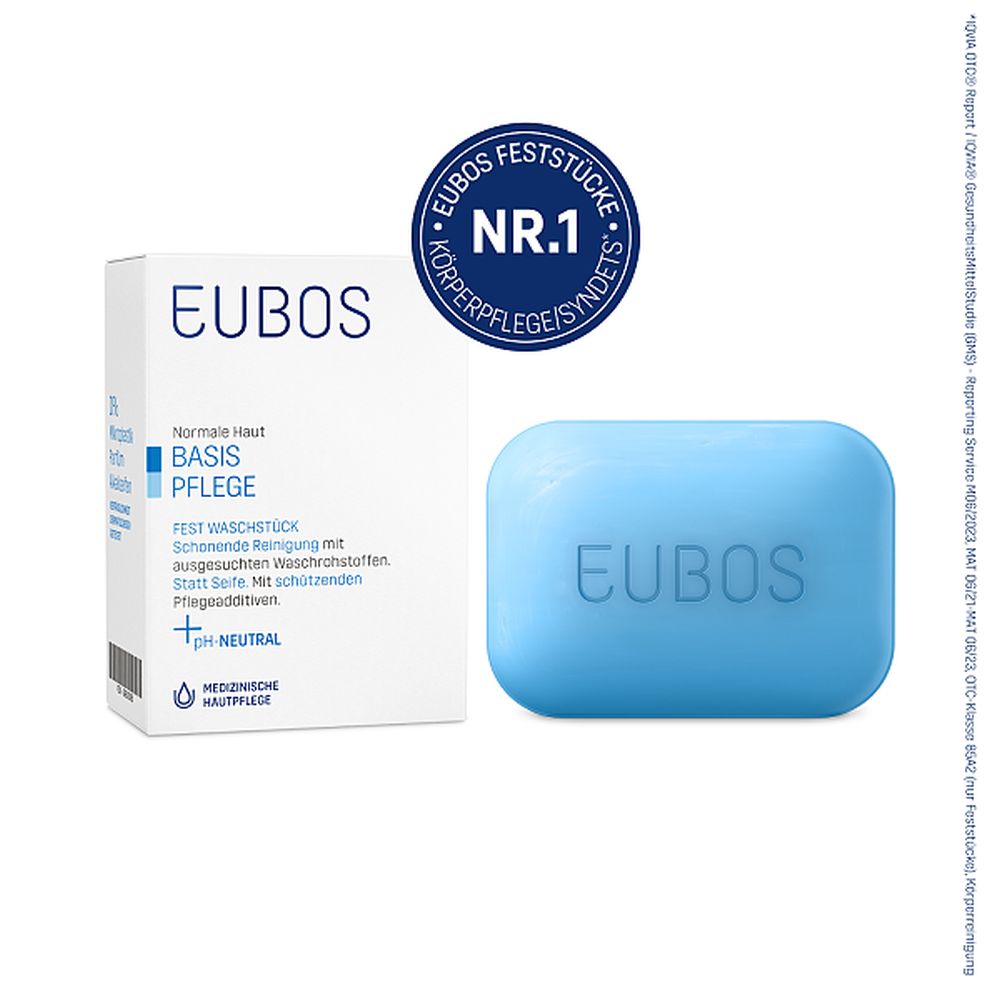 EUBOS Seifenstück blau unparfümiert 125 g Seife