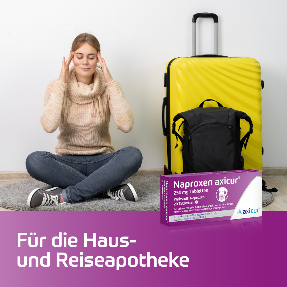 Naproxen axicur 250 mg Tabletten bei Regelschmerzen 20 St Tabletten