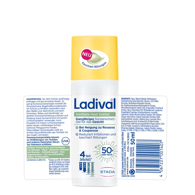 Ladival Gerötete Haut Getönt 50+ 50 ml Gel