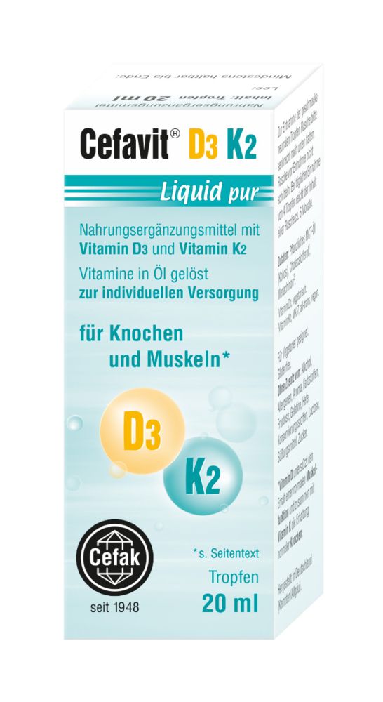 Cefavit D3 K2 Liquid Pur Tropfen Zum Einnehmen 20 ml Tropfen zum Einnehmen