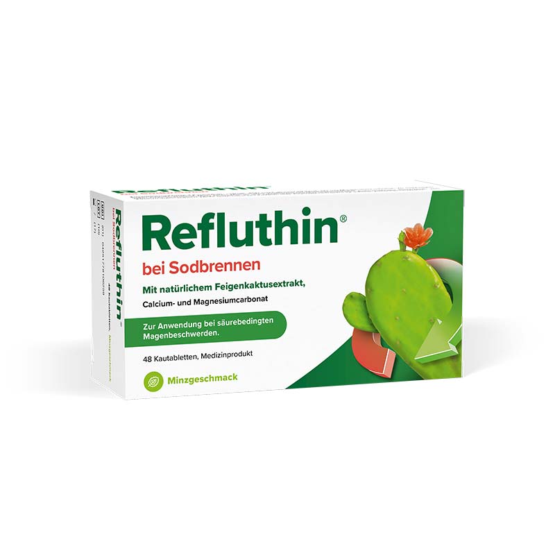 Refluthin bei Sodbrennen Minzgeschmack 48 St Kautabletten