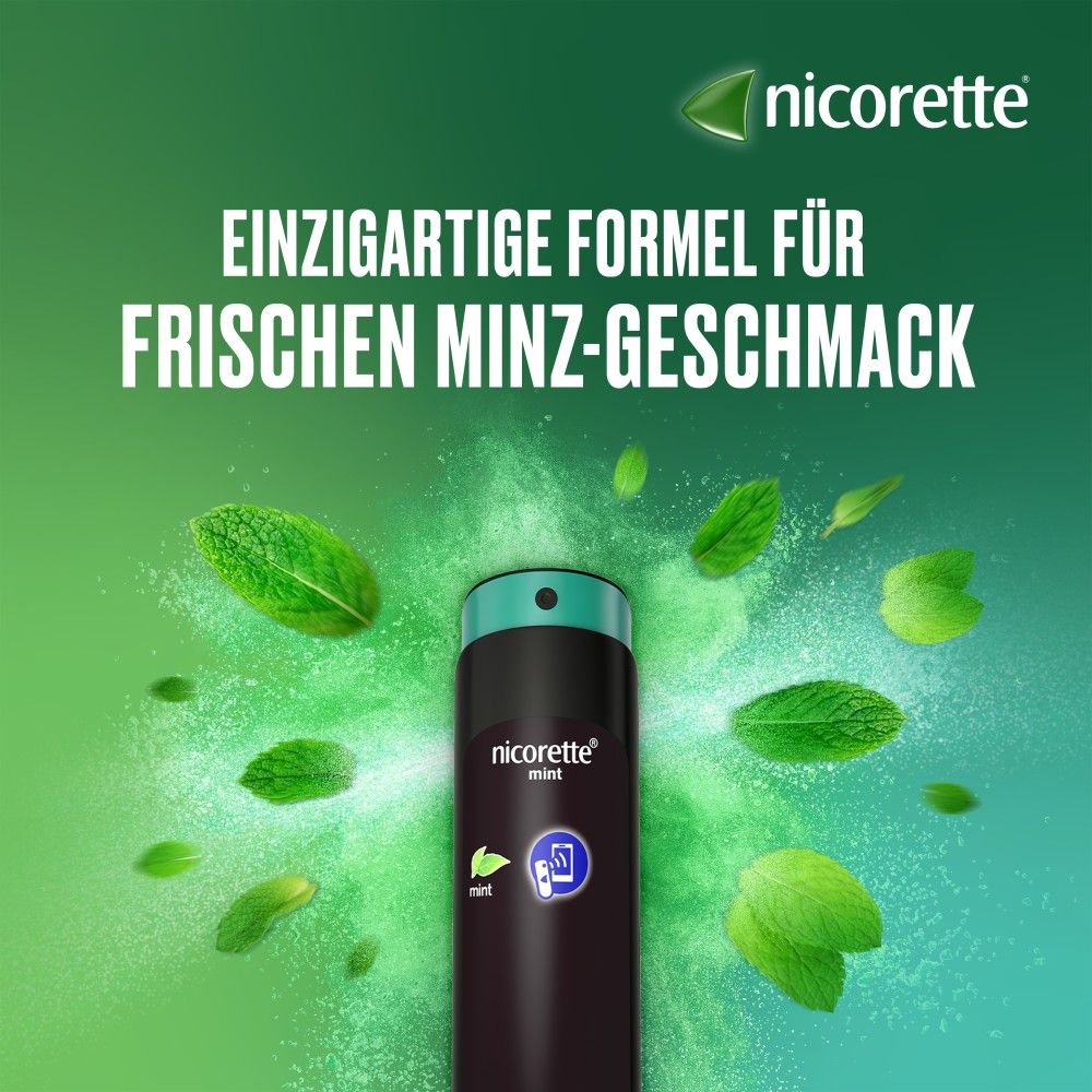 nicorette mint Spray mit Nikotin, Verbindung mit Tracking-App mögl.