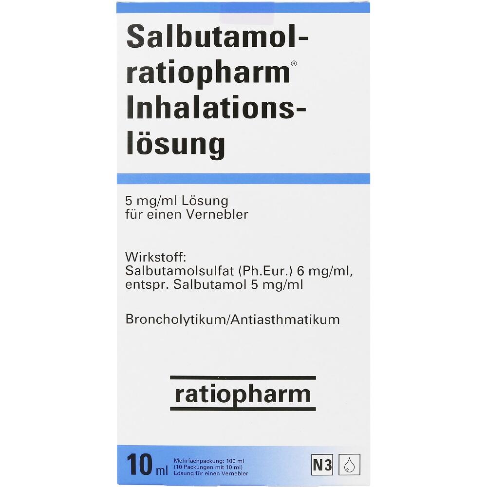Salbutamol-ratiopharm 10X10 ml Lösung für einen Vernebler
