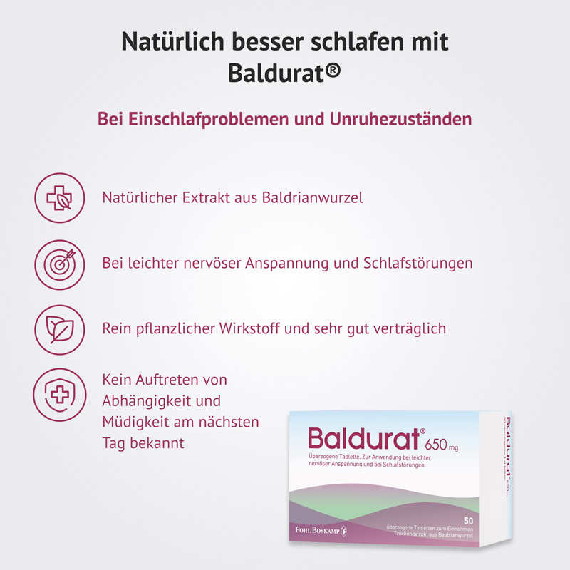 Baldurat bei Schlafstörungen 50er 50 St Filmtabletten
