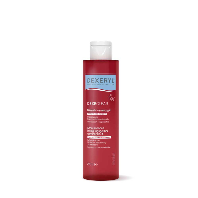 DEXERYL DEXECLEAR schäumendes Reinigungsgel bei unreiner Haut 200 ml Gel